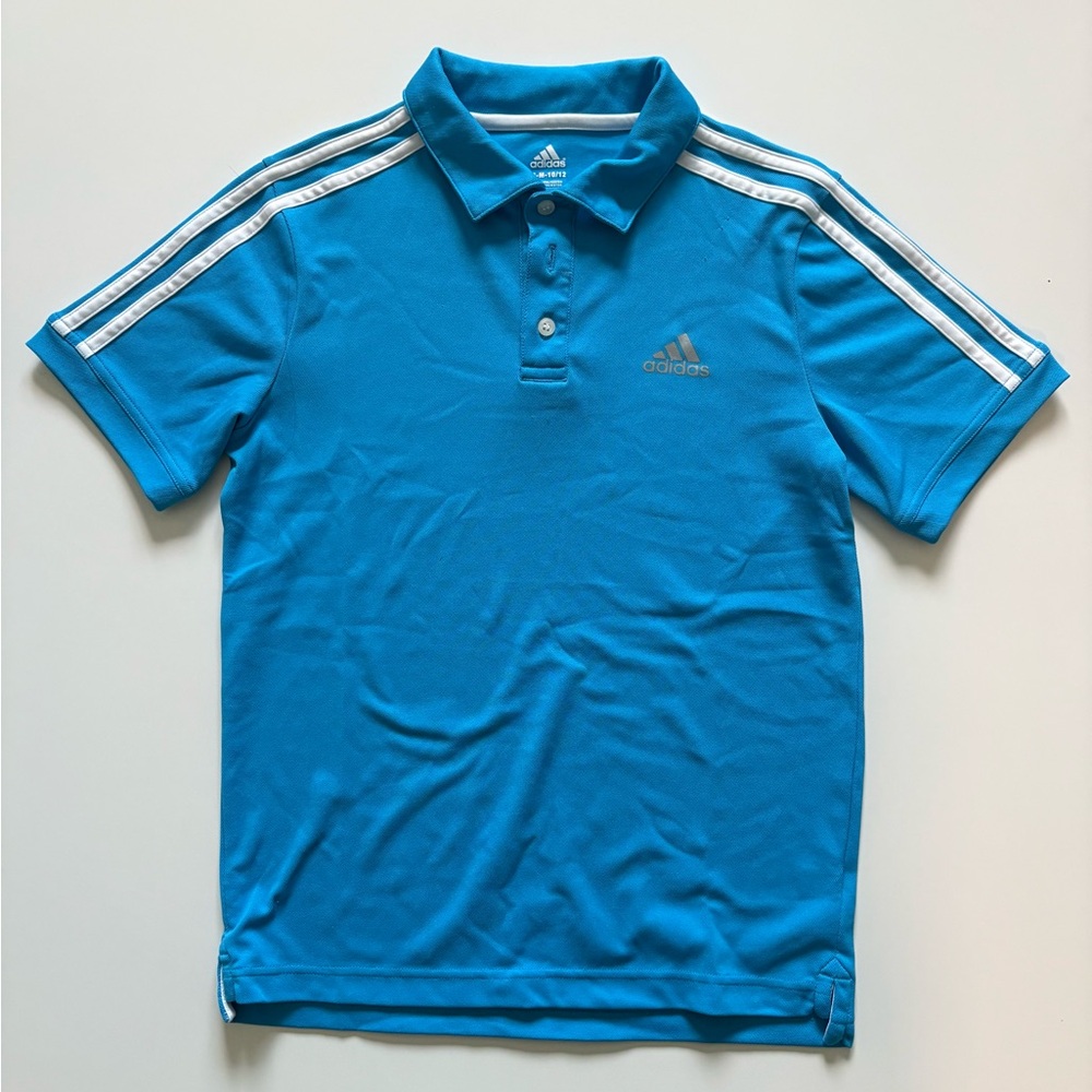 Adidas Boys Polo Shirt. Blue Boys M 10/12